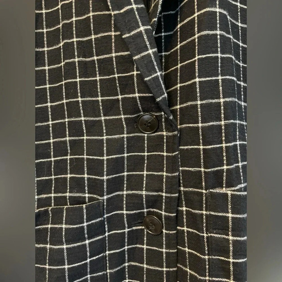 Madewell Women's Black Coat Waffleback Shaw Blazer in Windowpane Size Small - Picture 6 of 11